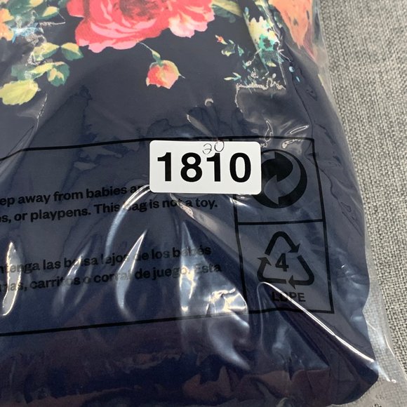 Those Days Beautiful Navy Blue Jacket Floral Print Shoulder Pads Cotton 1 Button - Picture 15 of 15